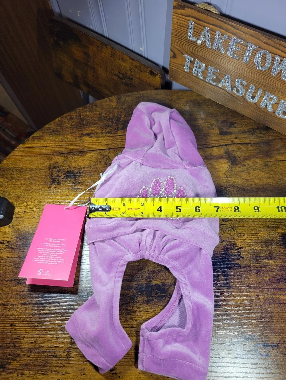 Isaac Mizrahi Lavender Velour Dog Hoodie with Glitter Paw xxs